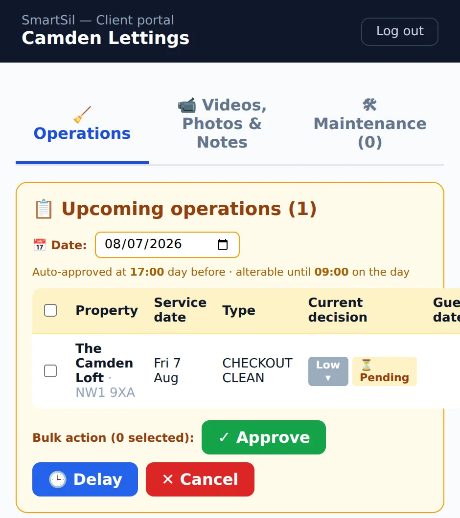 Approve, delay or move any visit from your phone